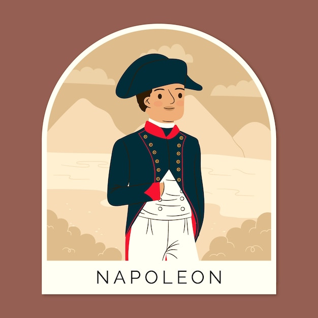 Kostenloser Vektor handgezeichnete napoleon-illustration