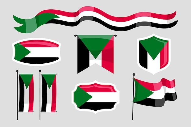 Kostenloser Vektor handgezeichnete nationale embleme des sudan