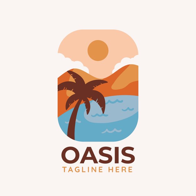 Handgezeichnete Oase-Logo-Vorlage