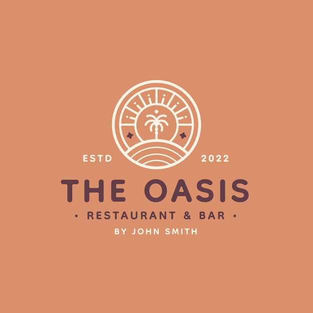 Kostenloser Vektor handgezeichnete oase-logo-vorlage