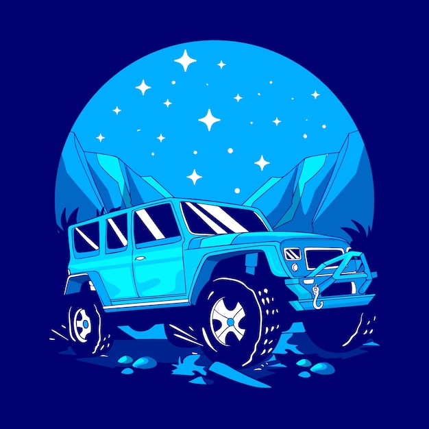 Kostenloser Vektor handgezeichnete offroad-illustration