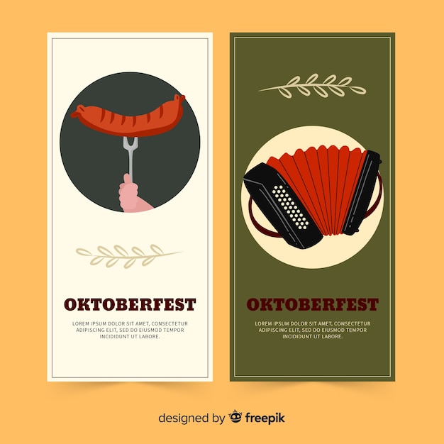 Kostenloser Vektor handgezeichnete oktoberfest banner vorlage