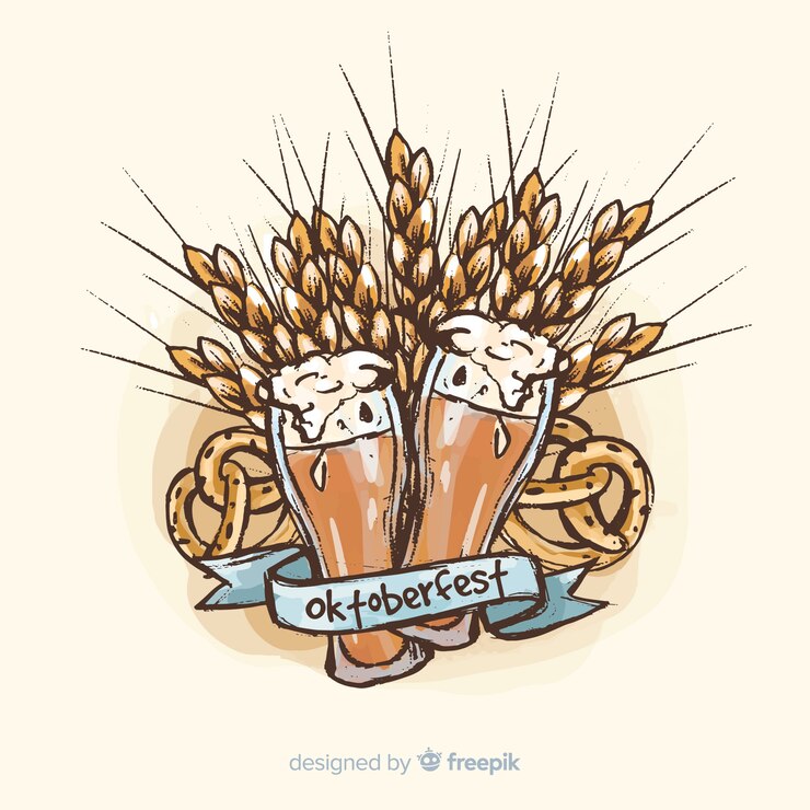 Kostenlose Vektor handgezeichnete oktoberfest hintergrund