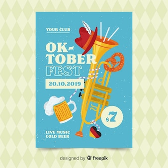 Handgezeichnete oktoberfest plakat vorlage