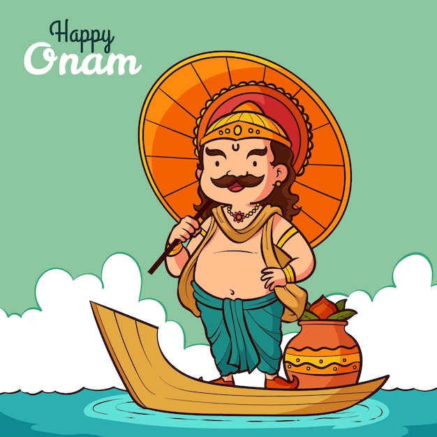 Handgezeichnete onam-illustration