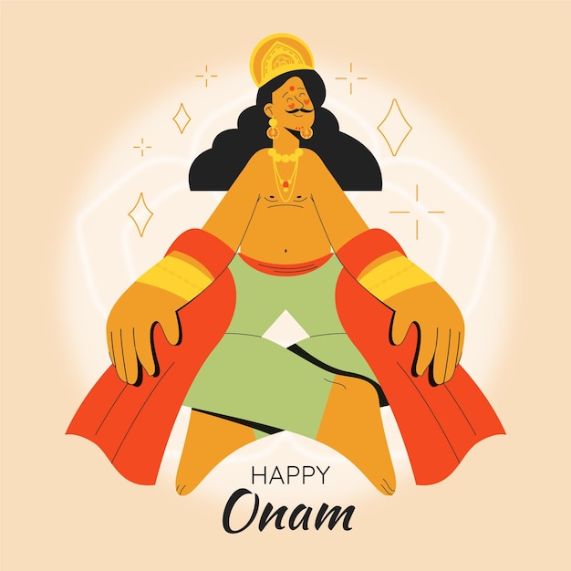 Handgezeichnete onam-illustration