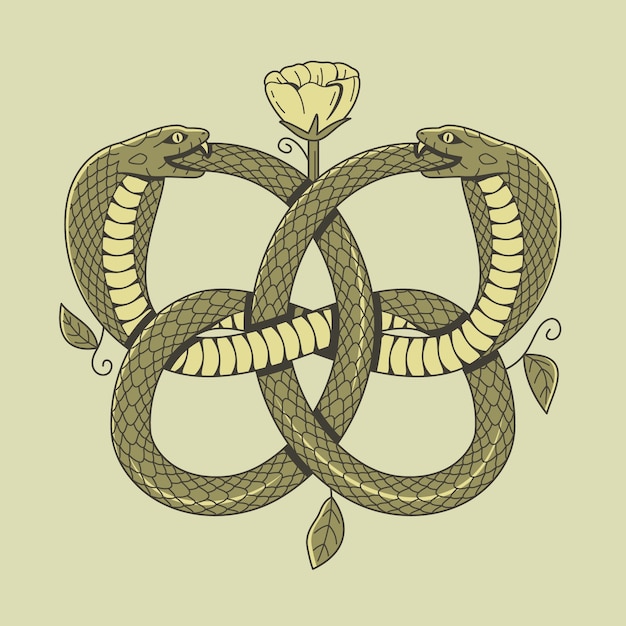 Kostenloser Vektor handgezeichnete ouroboros-illustration