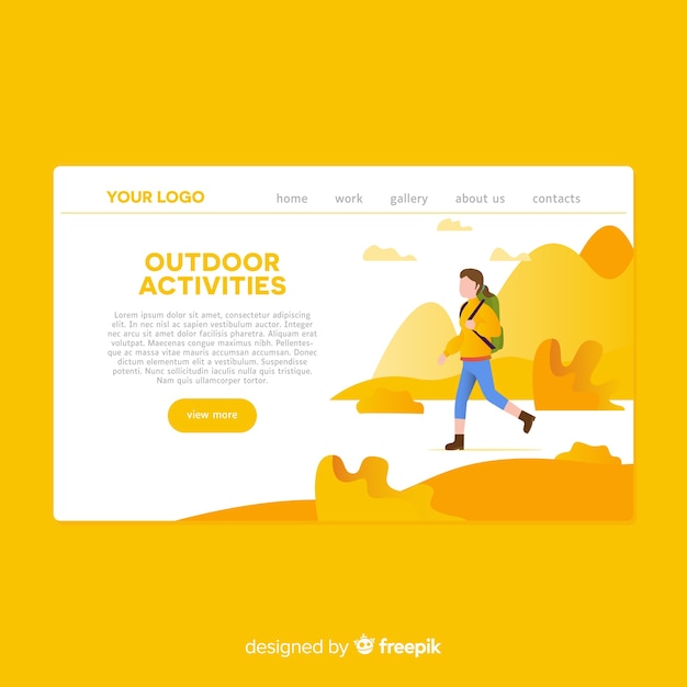 Kostenloser Vektor handgezeichnete outdoor-aktivitäten landing page