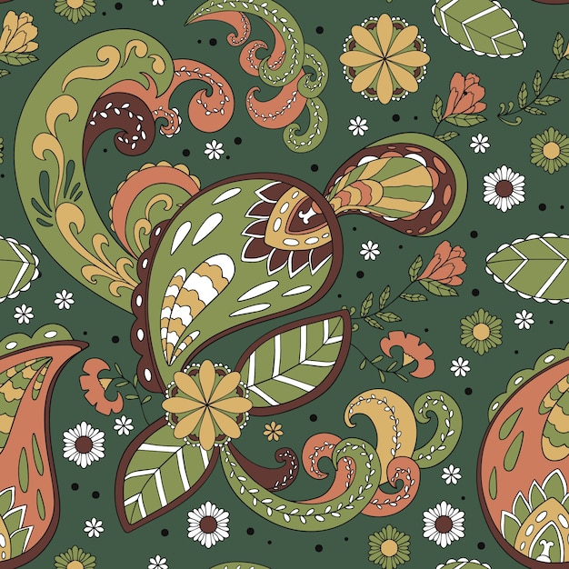 Handgezeichnete paisley-musterillustration