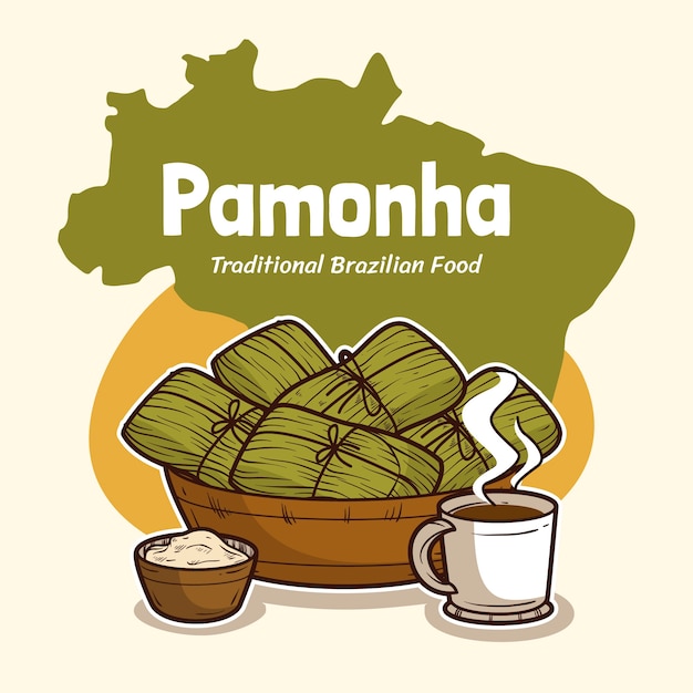 Handgezeichnete Pamonha-Illustration