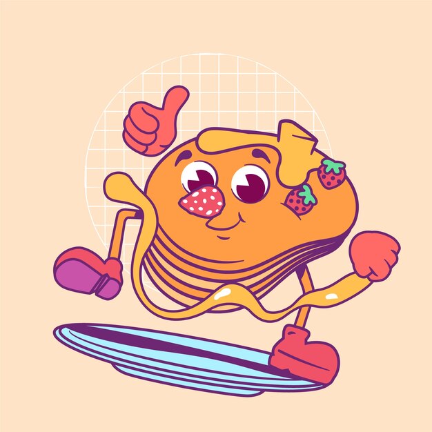 Handgezeichnete Pancake-Tag-Illustration