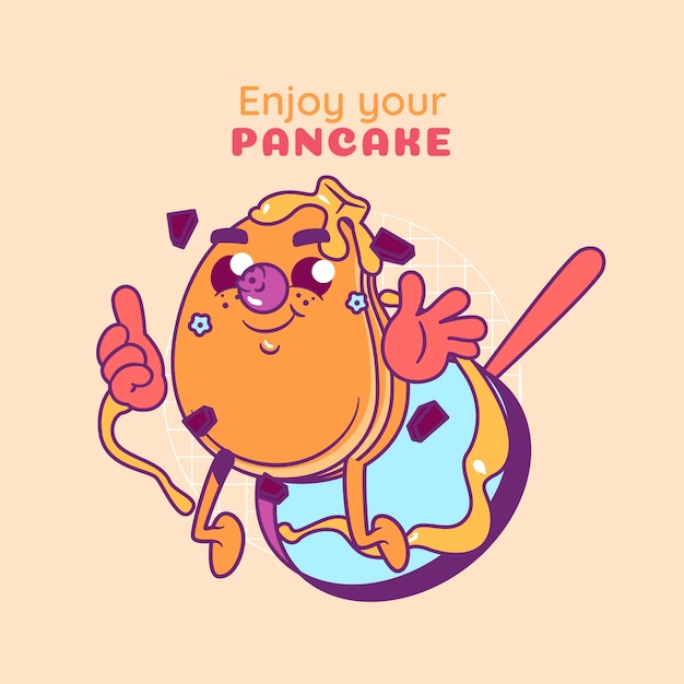 Kostenloser Vektor handgezeichnete pancake-tag-illustration