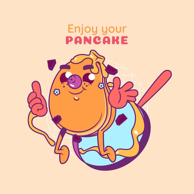 Handgezeichnete Pancake-Tag-Illustration