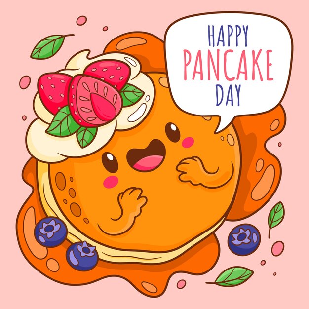 Handgezeichnete Pancake-Tag-Illustration