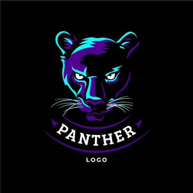 Kostenloser Vektor handgezeichnete panther-logo-vorlage