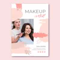 Kostenloser Vektor handgezeichnete plakatvorlage für make-up-künstler