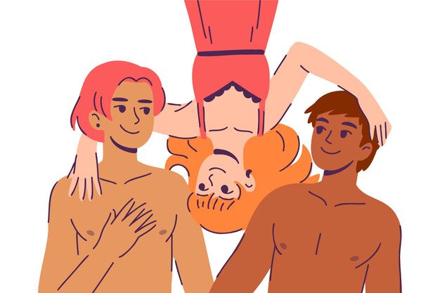 Handgezeichnete Polyamorie-Illustration