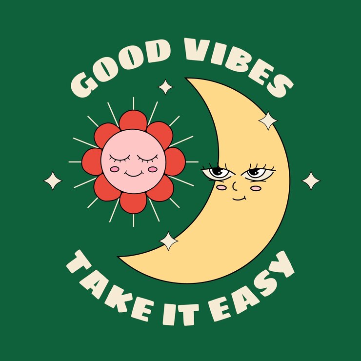 Kostenlose Vektor handgezeichnete positive vibes-illustration