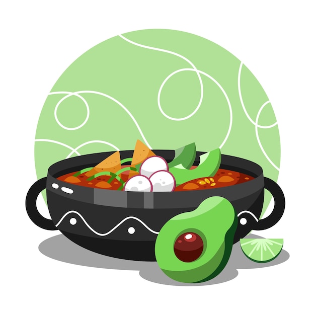 Kostenloser Vektor handgezeichnete pozole-illustration