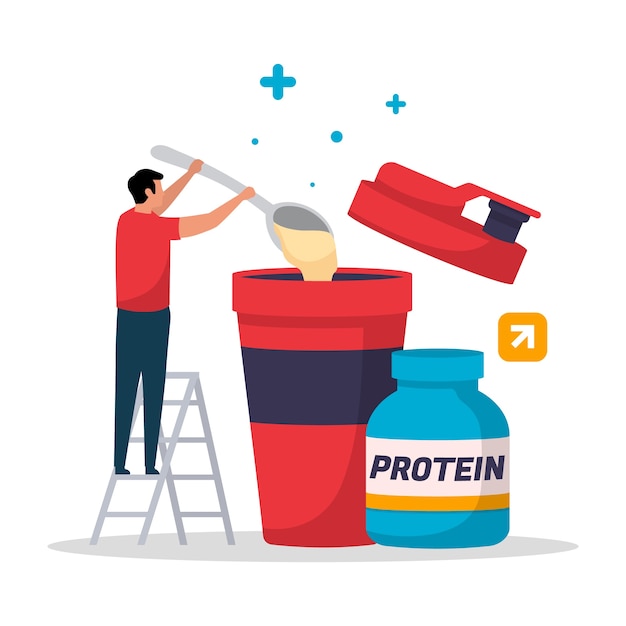 Handgezeichnete proteinshake-illustration