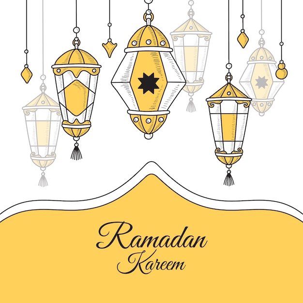 Kostenloser Vektor handgezeichnete ramadan-kareem-illustration