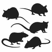 Kostenloser Vektor handgezeichnete rattensilhouette