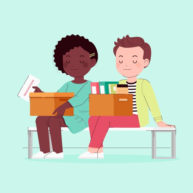 Handgezeichnete Rücktrittsillustration