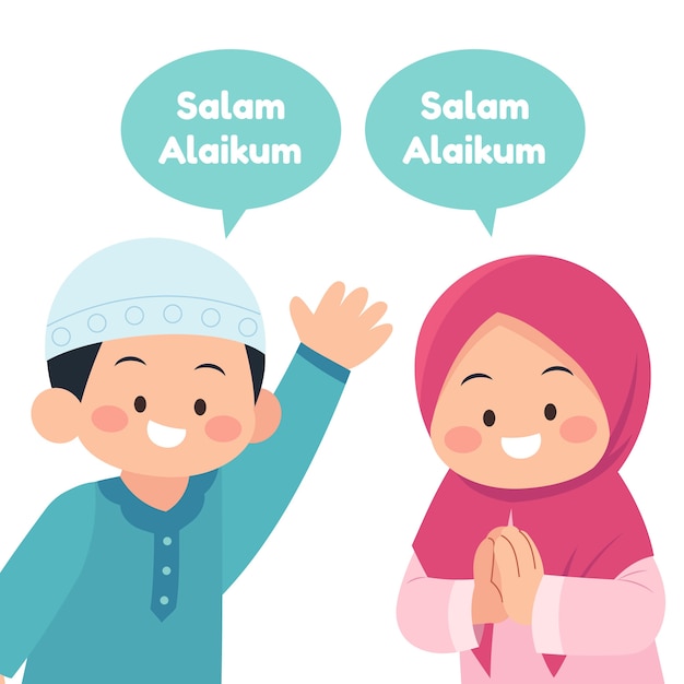 Handgezeichnete Salam-Illustration mit flachem Design