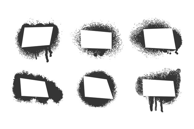 Handgezeichnete Schablonen-Graffiti-Frames-Elementsammlung