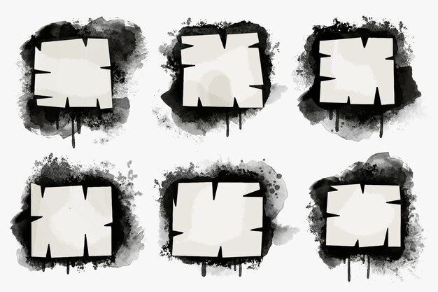 Handgezeichnete Schablonen-Graffiti-Rahmen gesetzt