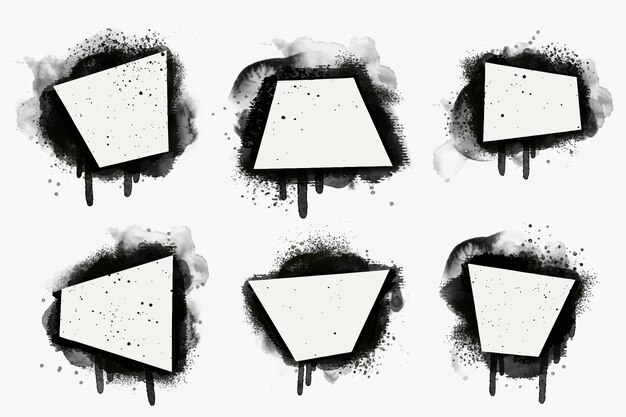Handgezeichnete Schablonen-Graffiti-Rahmen gesetzt