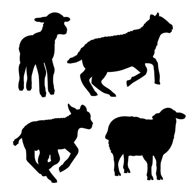 Handgezeichnete Schafsilhouette