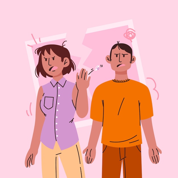 Handgezeichnete Scheidungsillustration