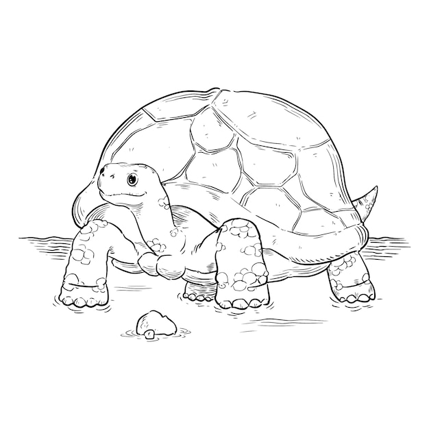 Handgezeichnete Schildkröten-Umrisse