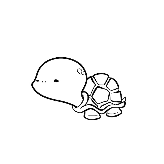 Handgezeichnete Schildkröten-Umrissillustration