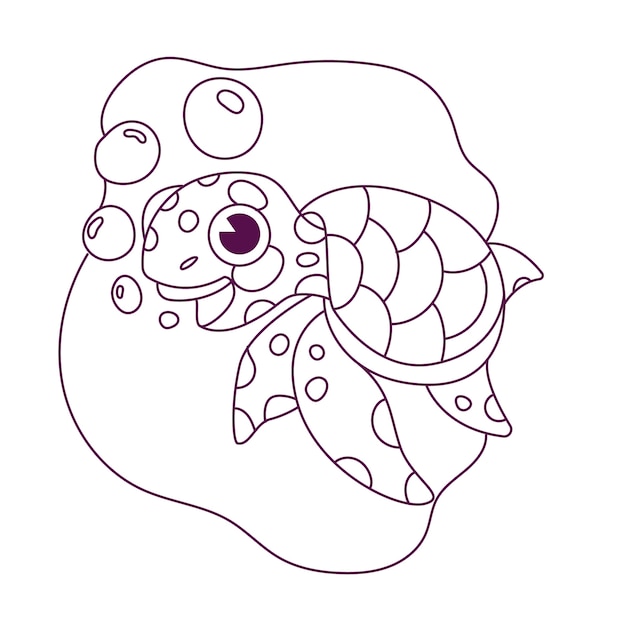 Handgezeichnete Schildkröten-Umrissillustration