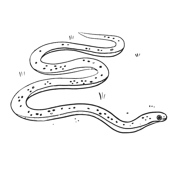 Handgezeichnete Schlangen-Umrissillustration
