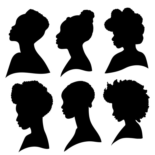 Handgezeichnete schwarze Frauensilhouette