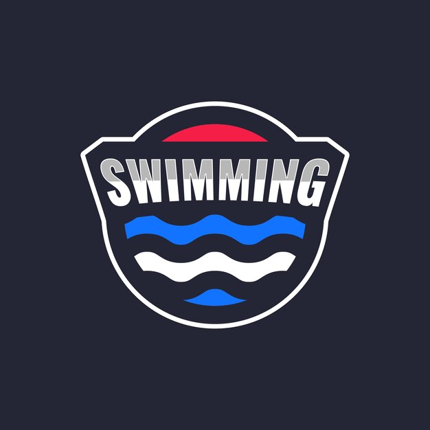 Handgezeichnete Schwimmlogo-Vorlage