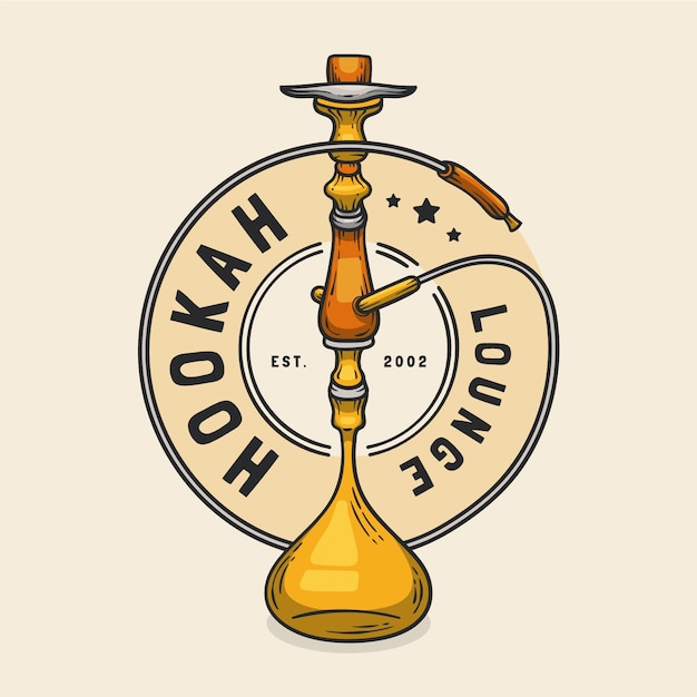 Handgezeichnete shisha-logo-vorlage