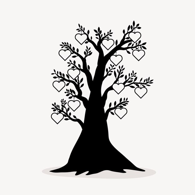 Handgezeichnete Silhouette des Stammbaums