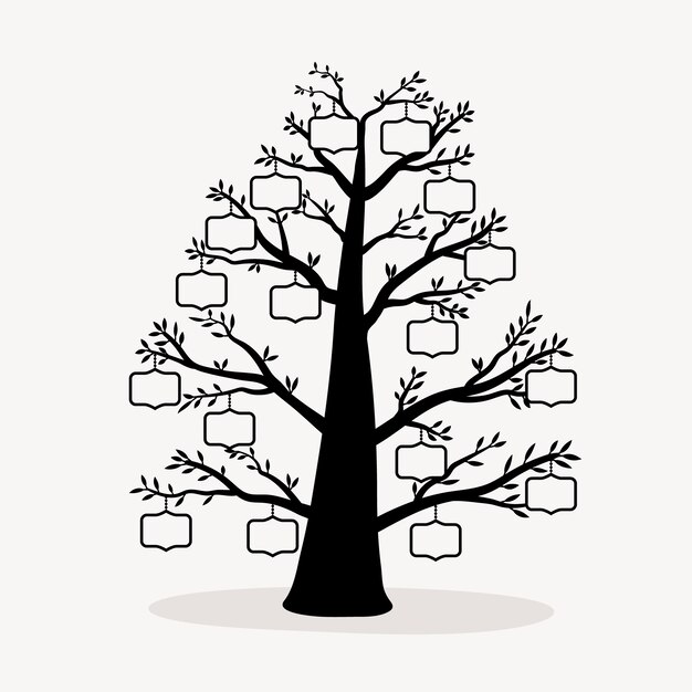 Handgezeichnete Silhouette des Stammbaums