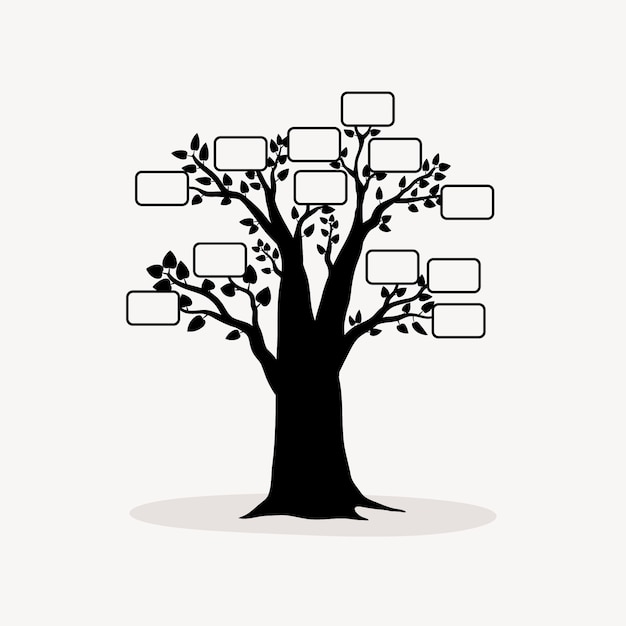 Handgezeichnete Silhouette des Stammbaums
