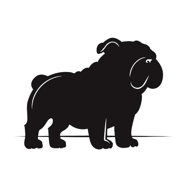 Handgezeichnete silhouette eines bulldogs