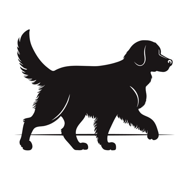 Handgezeichnete Silhouette eines goldenen Retrievers