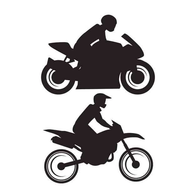 Handgezeichnete Silhouette eines Motorrads
