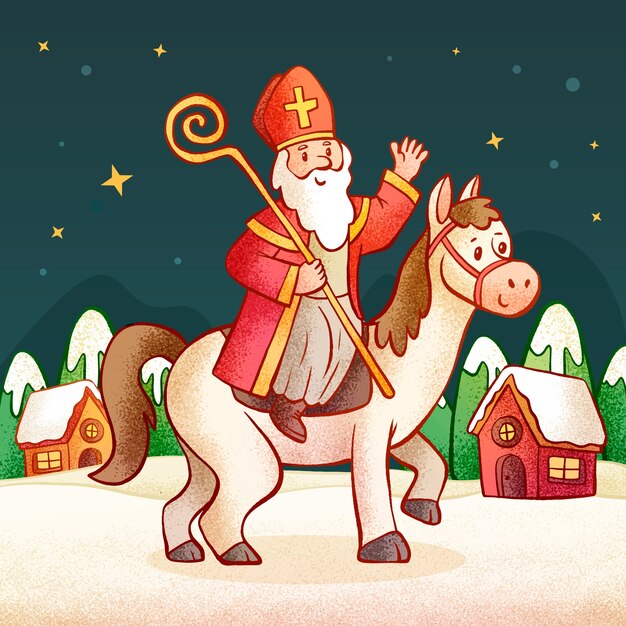 Kostenloser Vektor handgezeichnete sinterklaas-illustration