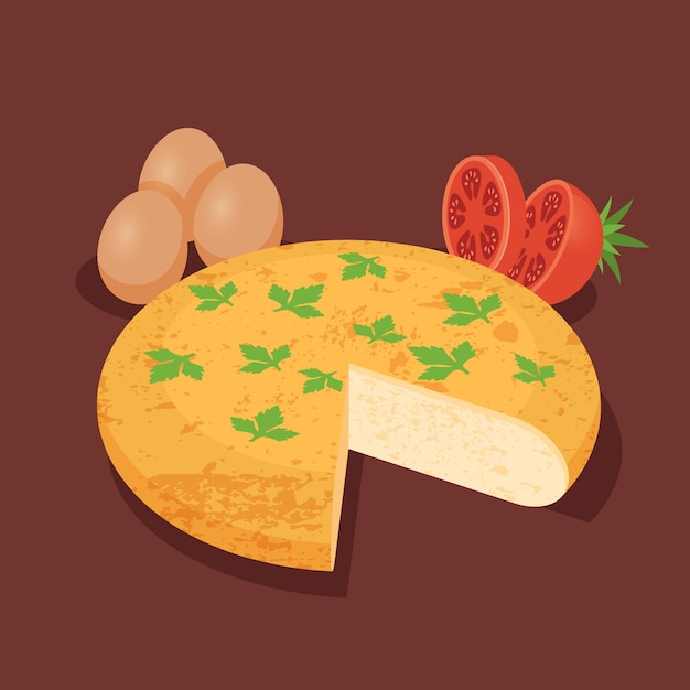 Handgezeichnete spanische omelette-illustration