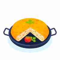 Kostenloser Vektor handgezeichnete spanische omelette-illustration