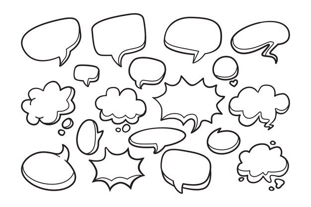 Handgezeichnete Sprachblasen-Droodle-Illustration